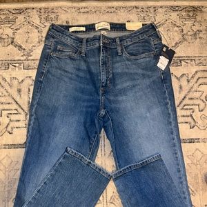 High rise straight vintage stretch jeans